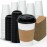 Ginkgo [100 Pack 16 oz Disposable Coffee Cups with Lids and Sleeves - To Go Coffee Cups for Hot Drinks, Chocolate, Cocoa and Coffee Bar