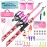 WIDDEN Kids Fishing Pole, 2 Pack Kids Fishing Rod Portable Fishing Rod with Double-Layer Tackle Box, Fishing Line, Reel, Bucket, Net for Boy, Girl, Youth, Beginner Pink