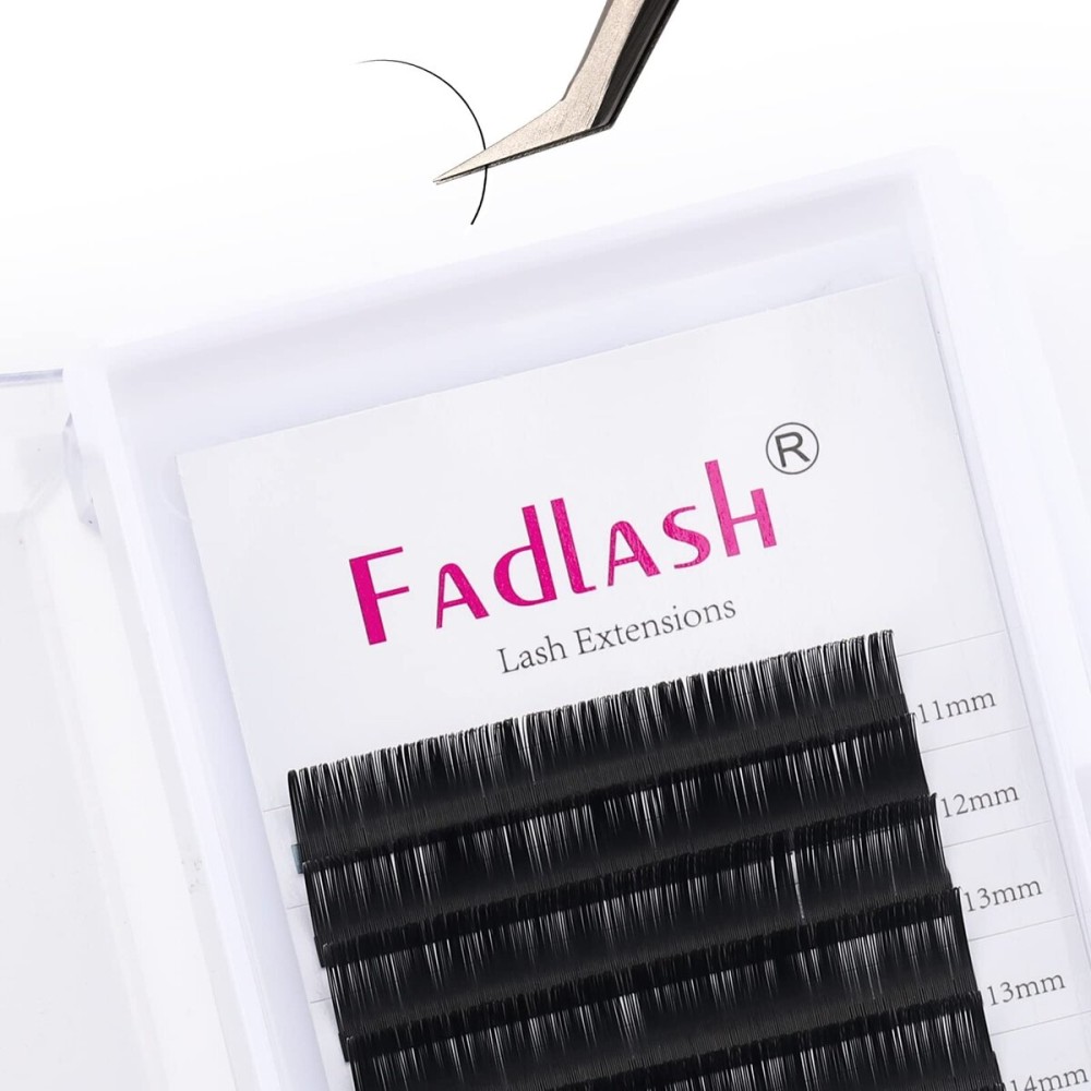 Lash Extension 0.15 Classic Eyelash Extensions J/B/C/CC/D/DD/LC/LD Curl Lash Extensions Individual Lash Extensions Mixed Length 11-19mm Professional Salon Use (0.15-C, 11-19mm)