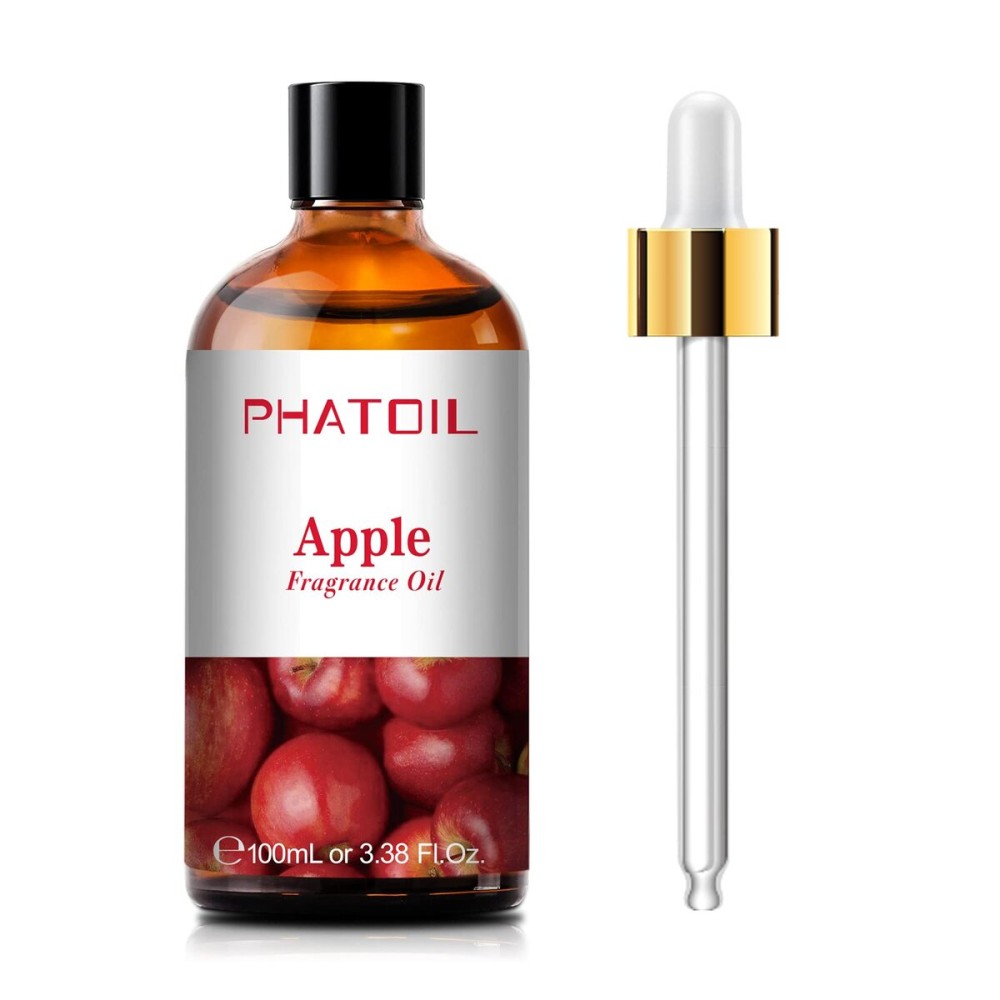 PHATOIL 3.38FL.OZ Apple Fragrance Oils for Aromatherapy, Essential Oils for Diffusers for Home, Perfect for Diffuser, Yoga, Skin Care, DIY Candle and Soap Making - 100ml