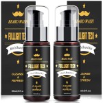 FULLLIGHT TECH Men\'s 2 Pack Beard Care Kit - Argan Oil & Jojoba Oils Shampoo, Rosemary Extract for Clean, Moisturizing and Nourishing Mustache & Beard Growth