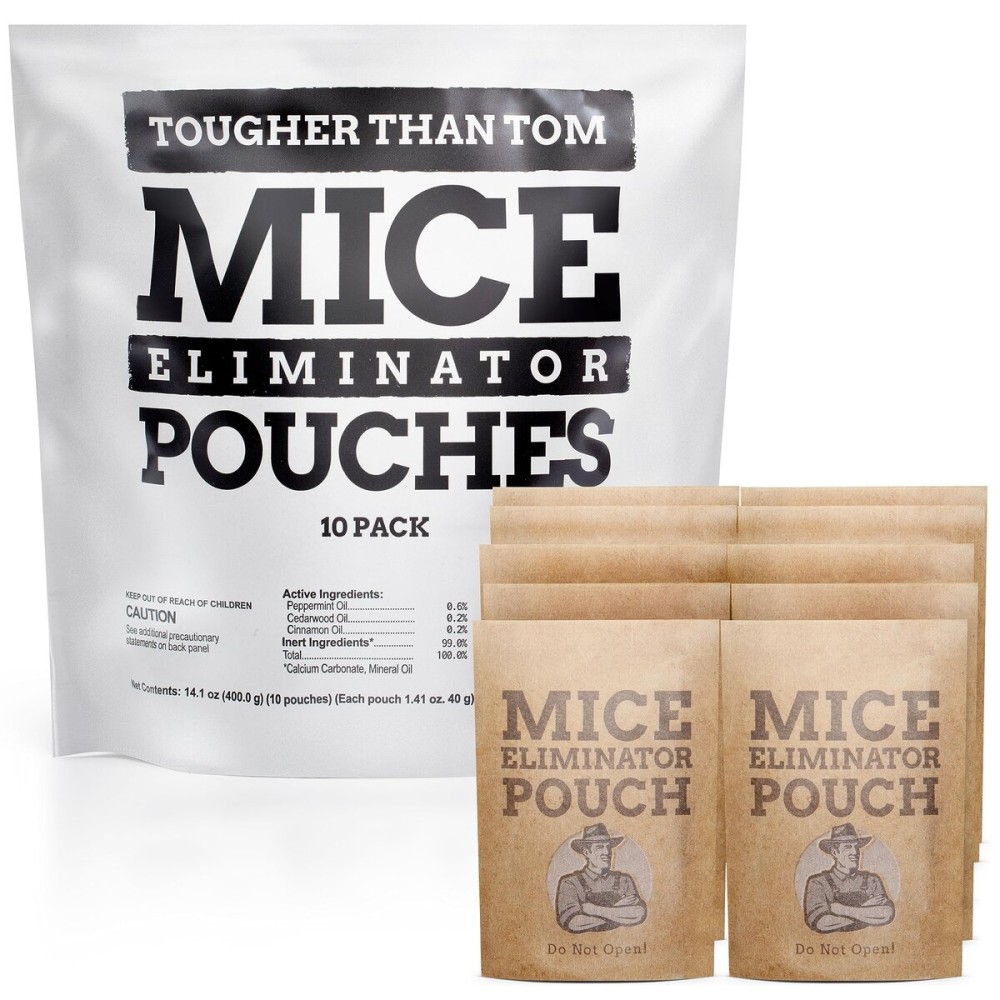 10 Pack All-Natural Mice Repellent Pouches - Harmless Peppermint Essential Oil Mouse Deterrent - Keep Mice Out of Your Home and Your Family Safe - by Tougher Than Tom