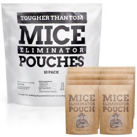 10 Pack All-Natural Mice Repellent Pouches - Harmless Peppermint Essential Oil Mouse Deterrent - Keep Mice Out of Your Home and Your Family Safe - by Tougher Than Tom