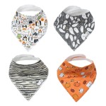 Copper Pearl Baby Bandana Drool Bibs for Drooling and Teething 4 Pack Gift Set Bones, Soft Set of Cloth Bandana Bibs for Any Baby Girl or Boy, Cute Registry Ideas for Baby Shower Gifts