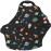 Carseat Covers Unisex - Black Creative Spacecraft Pattern Car Seat Canopy Cover for Babies, Multi-use Breastfeeding Cover, Baby Shower Gifts for Boy and Girls