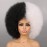 G&T Wig Black and White Wig for Women Costume Short Afro Puff 70s Wig for Cosplay Halloween Party (Half Black Half White)