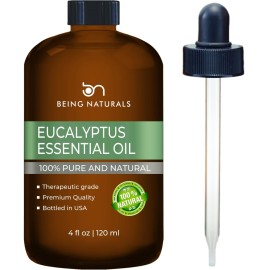 Eucalyptus Essential Oil - Huge 4 FL OZ - 100% Pure & Natural - Premium Natural Oil with Glass Dropper (Eucalyptus Oil)