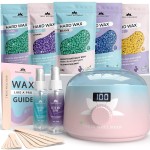 Tress Wellness Waxing Kit for Sensitive Skin - Safe for Face & Skin, Prep & Aftercare Spray, Easy to Use - At-Home Kit for Face, Bikini, Brazilian & Full Body - Digital Display, Pink to Teal