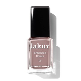 LONDONTOWN lakur Nail Polish - Chip-Resistant, Non-Toxic, Conditions & Hydrates Nails | Glossy Taupe Brown, Chai, .40 fl oz