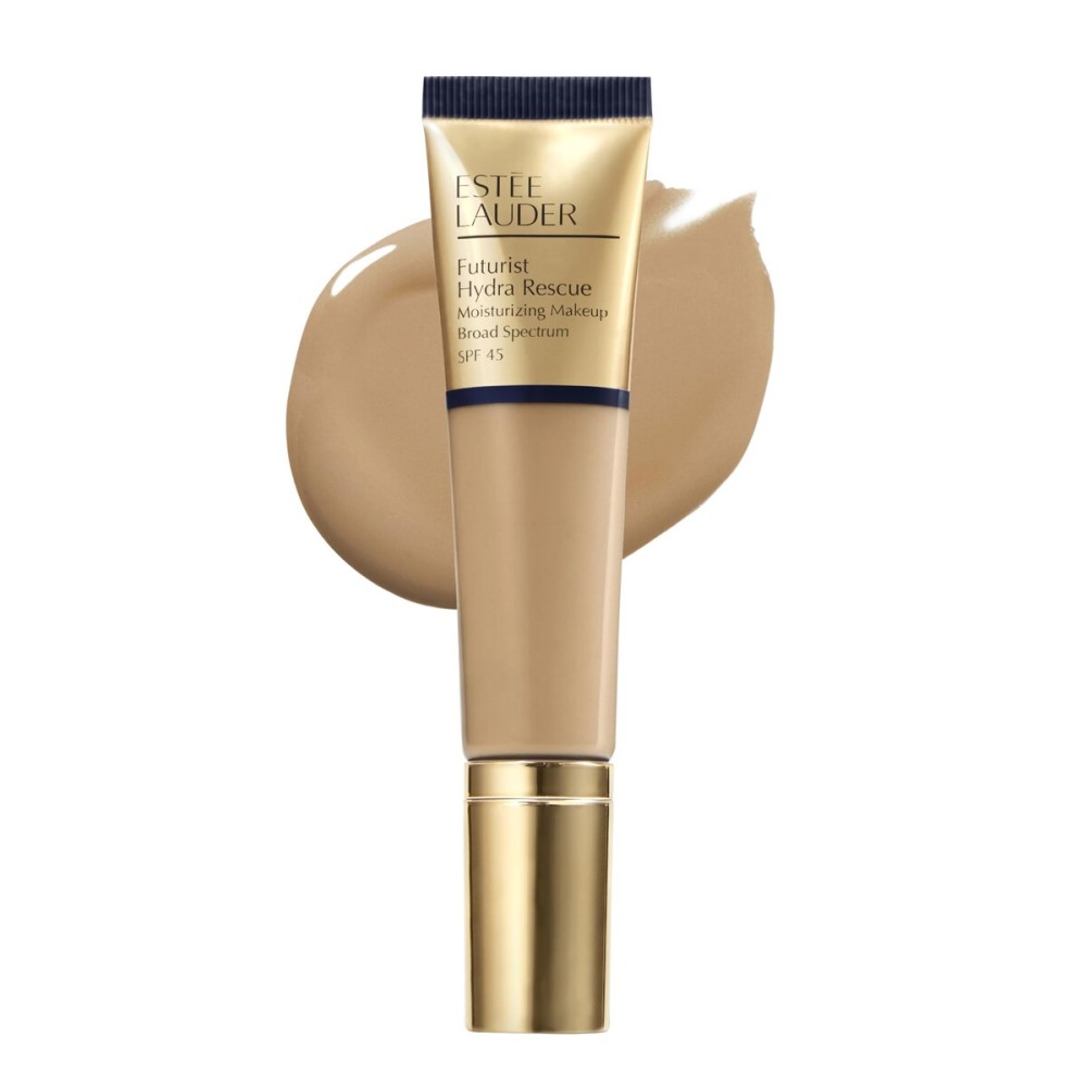 Este Lauder Futurist Hydra Rescue Moisturizing Foundation Makeup SPF 45 for a 12-Hour Glow, 1.2 Fl Oz., 4N2 Spiced Sand