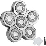 6 Blades Shaver Replacement Heads Electric Razor Blade Replacement Blades for Bald Men Shaver Replacement Blade with Blade Cover (Silver)