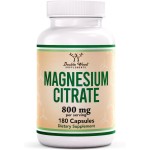 Magnesium Citrate 800mg, 180 Capsules, Digestion & Constipation Support, Vegan Safe, Non-GMO, Double Wood Supplements