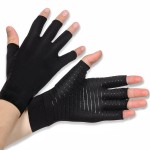 Donfri Copper Arthritis Gloves Fingerless Compression Gloves Women Men for RSI,Carpal Tunnel, Rheumatoid, Tendonitis (S)