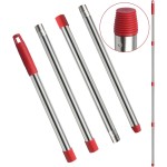 GRAREND 4-Section Spin Mop Replacement Handle, Mop Handle Compatible with Ocedar Spin Mop, 2.5-to-5 Foot Easy Cleaning Floor Mop Stick for Floor Cleaning (Germany Screw)