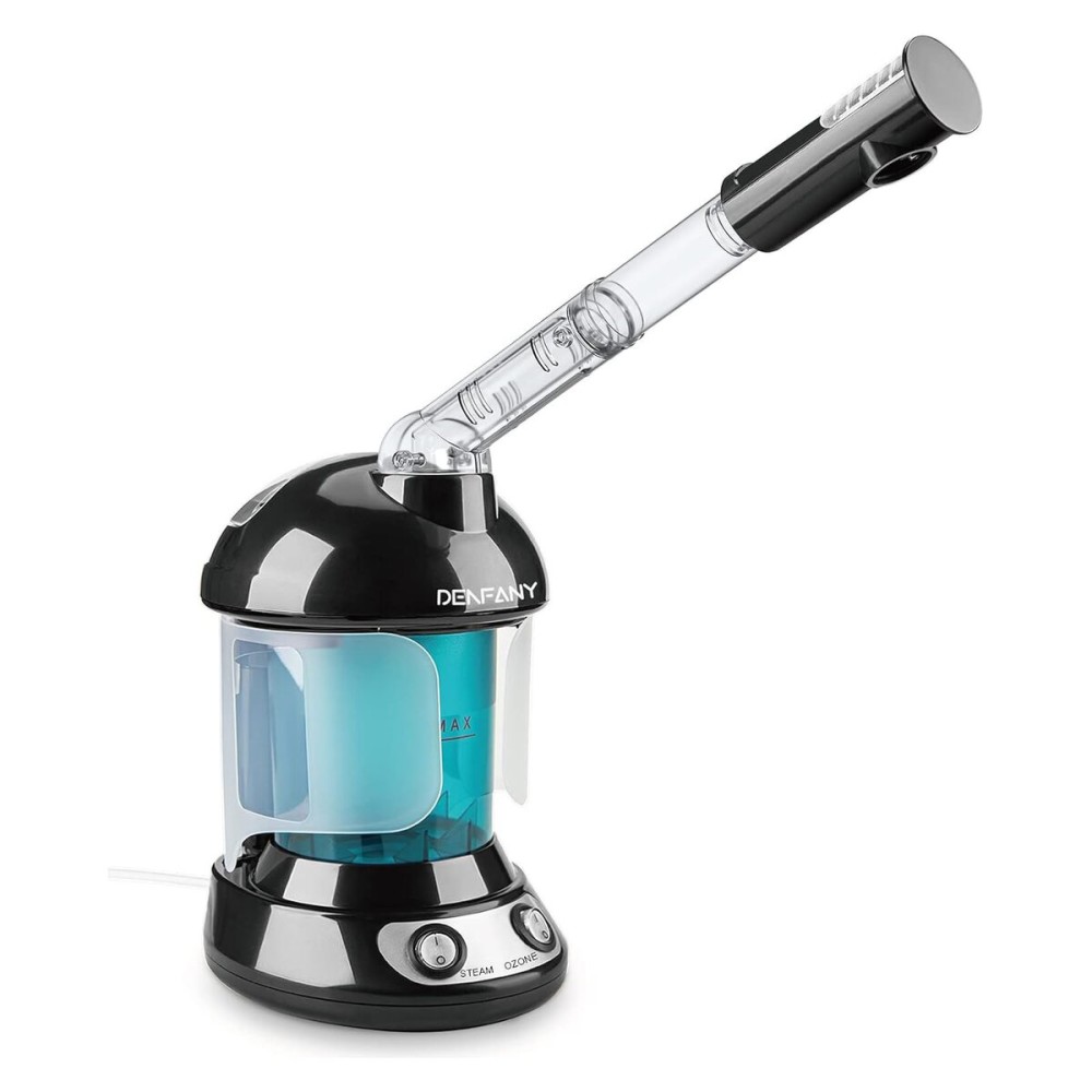 Facial Steamer - DENFANY Nano Ionic Face Steamer with Extendable 360 Rotating Arm - Portable Facial Steamer for Personal Care at Home or Salo (Black)