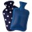HomeTop Premium Classic Rubber Hot or Cold Water Bottle with Soft Fleece Cover (2 Liters, Navy Blue)