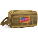 TACTICISM Toiletry Bag for Men - Dry Wet Separate Hygiene Bag Travel Toiletry Bag, Tactical Molle Dopp Kit for Men with Water-Resistant Shaving Bag for Adult Women for Travel, Brown
