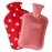 HomeTop Premium Classic Rubber Hot or Cold Water Bottle with Soft Fleece Cover (2 Liters, Red/Red Polka Dot)