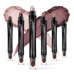 LUXAZA 6PCS Cream Eyeshadow Stick Makeup Sets, Metallic And Matte Shimmer Eye Shadow Eye Brightener Stick Pencil Crayon, A05-Wine Red
