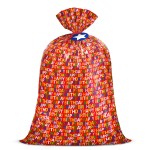 WRAPAHOLIC 56 Large Birthday Plastic Gift Bag - Red Happy Birthday Jumbo Bike Bag Gift Wrap for Baby Shower, Kids Birthdays, Parties, Celebrating, or Any Occasion - 56 H x 36 W