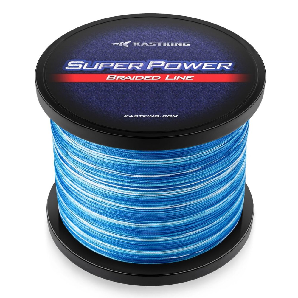 KastKing Superpower Braided Fishing Line, Blue Camo, 20 LB, 300+27 Yds