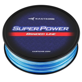 KastKing Superpower Braided Fishing Line, Blue Camo, 15 LB, 300+27 Yds