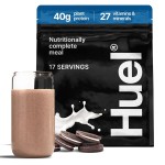 Huel Black Edition Protein Powder Meal Replacement Shake - Cookies and Cream 34 Scoops Packed with 100% Nutritionally Complete Food, Including 40g of Protein, 8g Fiber, 27 Vitamins Minerals 1