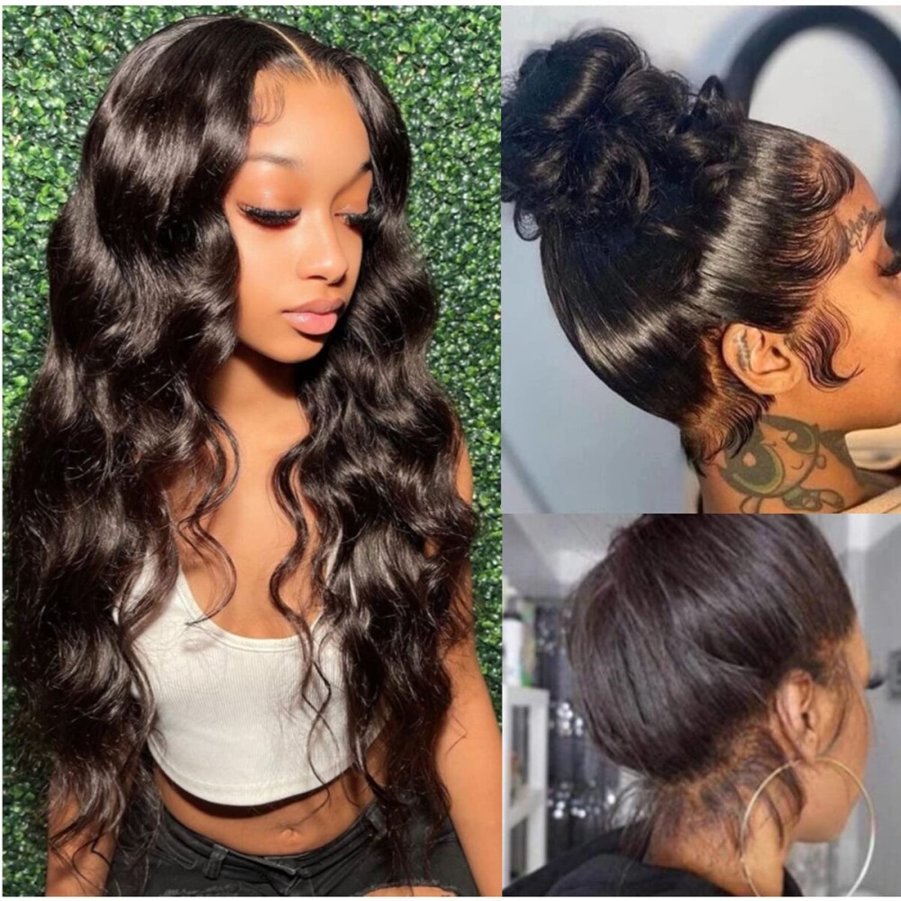 catti Body Wave 360 Lace Front Wigs Human Hair 360 Full Lace Frontal Wigs Human Hair Pre Plucked with Baby Hair Brazilian Virgin Hair Body Wave Human Hair 360 HD Lace Front Wigs (20 Inch)