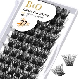 Lash Clusters B02 C Curl 12mm DIY Eyelash Extensions 72 Clusters Lashes C D Curl B&Qaugen Mega Volume Individual Lashes Eyelash Clusters Extensions Individual Lashes Cluster DIY at Home (NM-C-12mm)