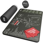 Falko Tactical Gun Cleaning Mat for Glock - Double Thickness Gun Mat - HD Exploded Diagram Including Parts List, Lubrication Points and Disassembly Steps (20 by 12 Inches)
