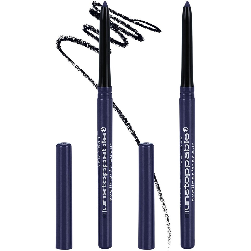 Maybelline Unstoppable Waterproof Mechanical Blue Eyeliner Pencil, Easy to Apply, Smooth Glide, Up to 24 Hour Wear, Sapphire, Pack of 2