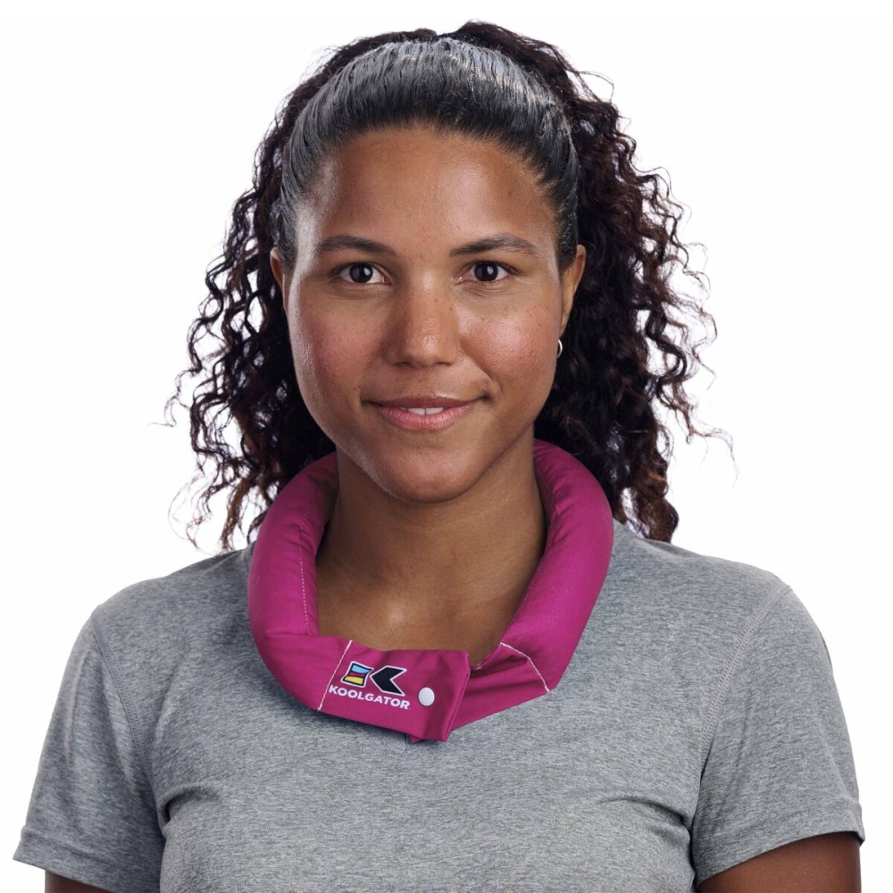 KOOLGATOR Evaporative Cooling Neck Wrap - Reusable Neck Cooler with Long Lasting Relief During Hot Weather Activities, Sports, & Outdoor Work, Deep Pink, 1 Pack