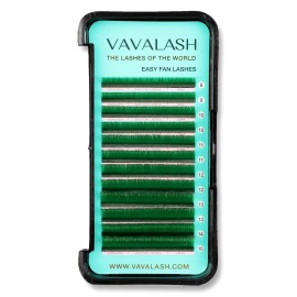 VAVALASH Colored Easy Fan Eyelash Extensions 0.07 C Curl 8-15mm Mixed Tray Green Self Fanning Lashes 2D-10D Colorful Volume lash extensionsGreen,0.07-C-8-15 Mix