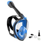 Jwintee Full Face Snorkel Mask, Diving Mask for Kids and Adults,180 Panoramic View Snorkel Mask with Camera Mount, Safe Breathing, Anti-Leak&Anti-Fog