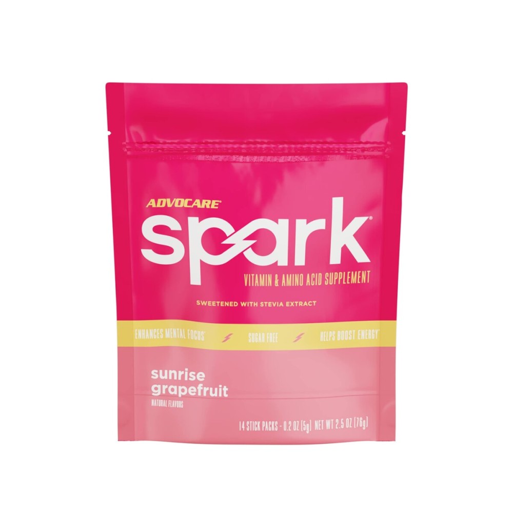 AdvoCare Spark - Energy Drink Mix - Vitamin & Amino Acid Supplement - Supports Energy & Focus - Portable Immune Support - Sugar-Free - Sunrise Grapefruit, 14 Stick Packs (2.5 oz)