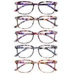 STASTEND 5 Pack Reading Glasses Blue Light Blocking for Women,Computer Readers with Spring Hinge (Multicolor-C2, 1, multiplier_x)