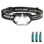 Lsnisni 9 LED Headlamp, 2000 Lumen Super Bright Head Lamp with 6 Modes, IPX5 Waterproof Head Light, Lightweight Head Flashlight for Kids Adults Camping Hiking - 3 AAA Batteries Included