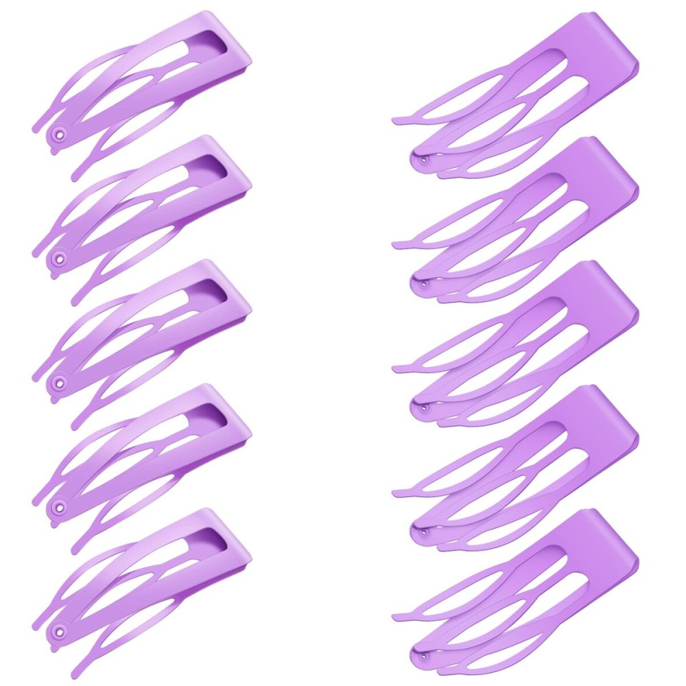 Chinco 24 Pcs Double Grip Hair Clips Metal Snap Clips Women Barrettes for Hair Making, Salon Supplies(Light Purple,2 Inch)