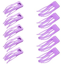 Chinco 24 Pcs Double Grip Hair Clips Metal Snap Clips Women Barrettes for Hair Making, Salon Supplies(Light Purple,2 Inch)