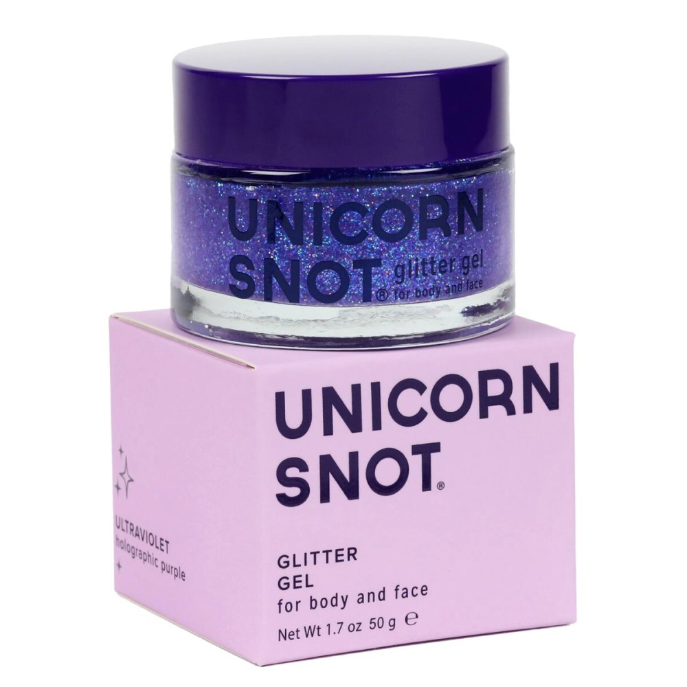 UNICORN SNOT Holographic Face Glitter & Body Glitter Gel | Holiday Glitter Makeup: Stocking Stuffers & Christmas Gift | Hair Glitter, Vegan & Cruelty-Free, 1.7 oz Purple Glitter (UV)