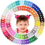 ALinmo Hair Clips for Girls 100PCS - 2 Fully Lined Tiny Bows, Alligator Clips for Infants and Toddlers in Pairs