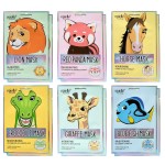 Epielle Character Face Mask Wild Kingdom 12 Pack, Fun & Effective Korean Skin Care, Spa Party Favors, Stocking Stuffers, Birthday Gifts for Women, Self Care Gifts