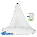 Yeahmart Handmade American Saltwater Fishing Cast Net with Heavy Duty Real Zinc Sinker Weights for Bait Trap Fish 7Ft Radius, 3/8 Inch Mesh Size