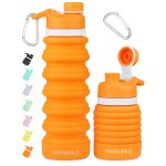 Nefeeko Collapsible Water Bottle, 26oz Silicone Foldable Water Bottles Leakproof BPA Free Travel Water Bottles with Carabiner, Portable Sport Water Bottles for Camping,Hiking Outdoor Indoor Sport