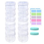 2 Pack 7 Day Pill Organizer Case Stackable Weekly Supplements Vitamins Pills Holder Dispenser Large Translucent Clear with Extra Lid