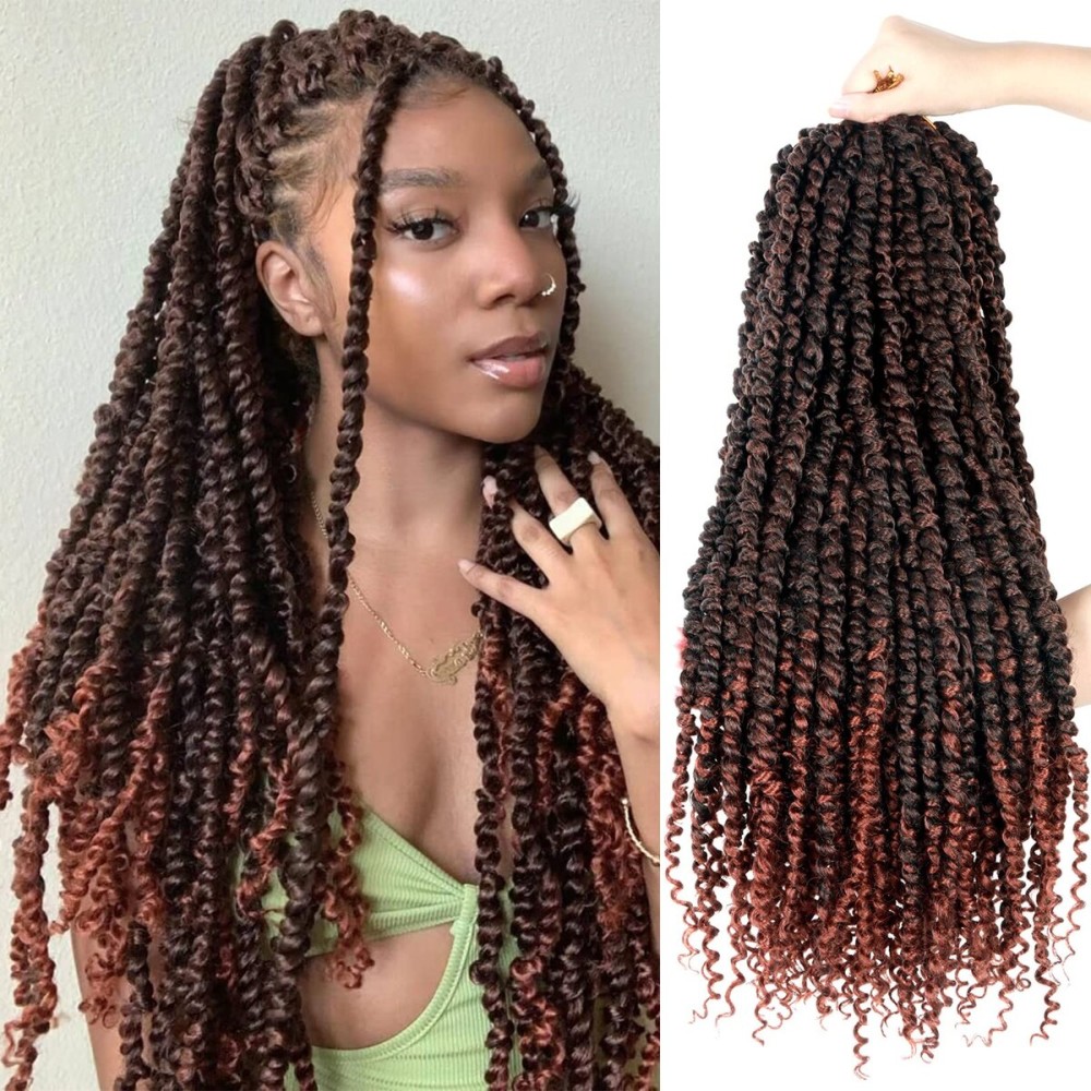 Bileaf Passion Twist Hair 24 Inch Pre-twisted Passion Twist Crochet Hair, Pre Looped Crochet Passion Twist Bohemian Crochet Braids 8 Packs T350
