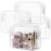 PACKISM Clear Makeup Bags 4 Medium, Quart Size Travel Bag TSA Approved Clear Travel Bags for Toiletries, Carry on Toilety Bag TSA Approved Toiletry Bags, White