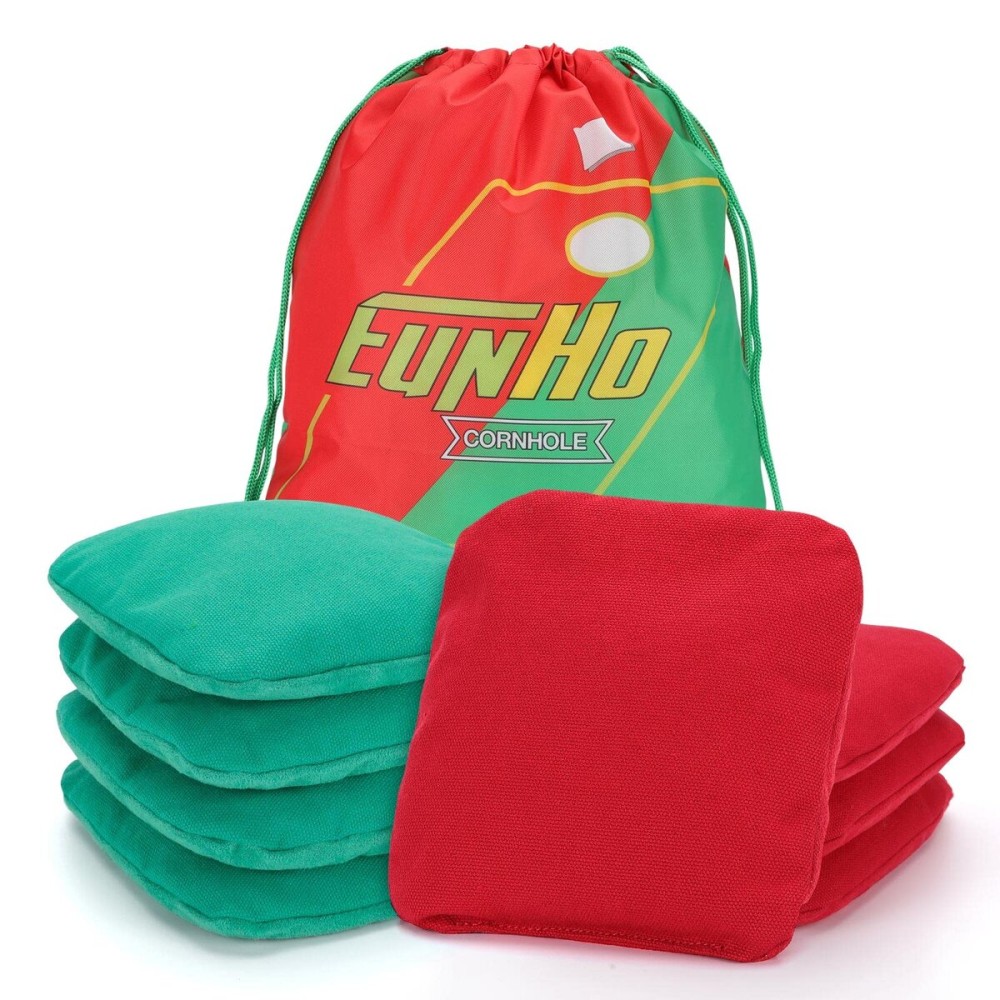 EunHo Dual Sided Cornhole Bags Regulation Set of 8 Professional Cornhole Bean Bags Slick and Stick for Tossing Game-All Weather