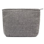 Makeup Bags for Purse Zipper Cosmetic Pouch Large Travel Canvas Make Up Organizer Tool Pouch for Women and Girls,Houndstooth Black