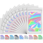TIFICAL 100 PCS Holographic Bags for Lashes, Press On Nails, Candy, Small Baggies Sample Bag Smell Proof Packaging Bag for Jewelry, Resealable Bags for Small Business, Food Storage Bags